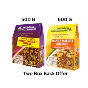 herbomill nutrolites millet muesli+choco nuts box (2 x 500 g)