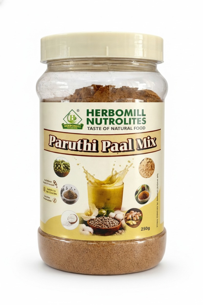 Herbomill Nutrolites Paruthi Paal Powder (250 g)– Natural Cottonseed Milk Mix for Immunity, Strength & Cooling | Traditional Health Drink